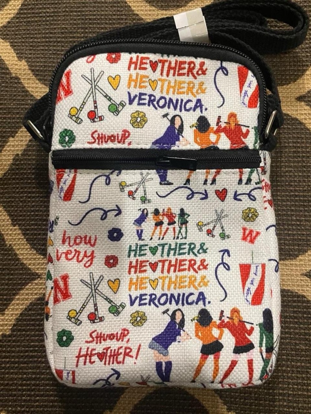 Heather’s musical White Multi Printed Crossbody Phone Bag - Unbranded